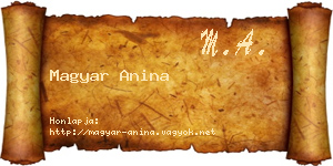 Magyar Anina névjegykártya
